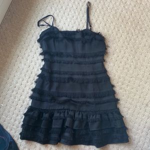 Black frilly mini dress